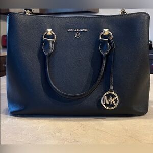 Michael Kors Black Satchel with Gold Accents